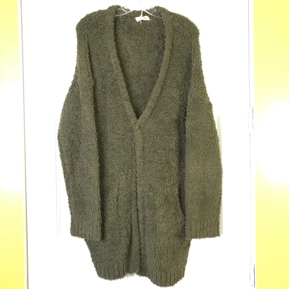 military green cardigan
